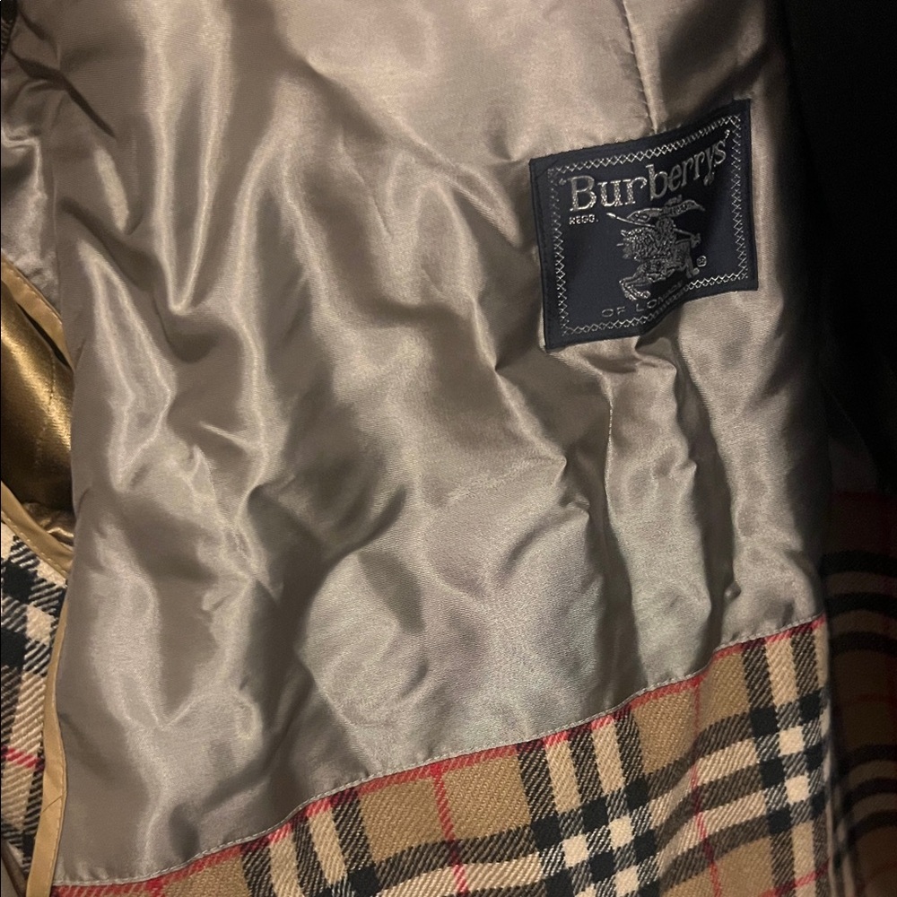 Burberry Beige and Red Plaid Jacket